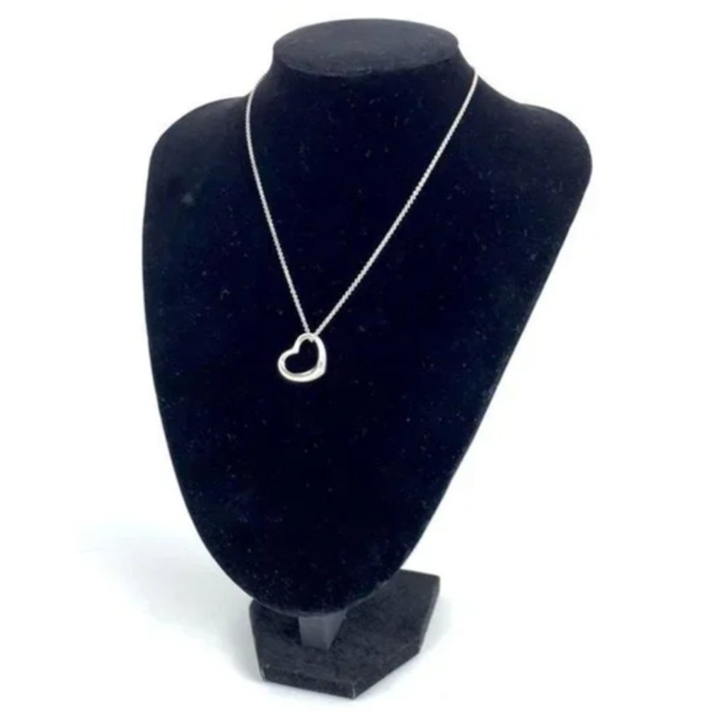 🌺Tiffany & Co Elsa Peretti Silver Open Heart Pendant Necklace